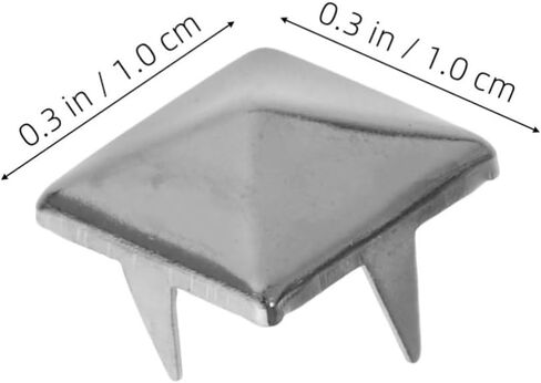 ULTECHNOVO 500pcs 10mm Square Pyramid Metal Studs Rivets Silver Four-jaw Punk Spikes for Clothing Shoes Bags DIY Leathercraft Accessories in Kuwait
