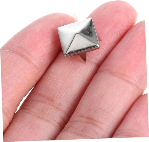 ULTECHNOVO 500pcs 10mm Square Pyramid Metal Studs Rivets Silver Four-jaw Punk Spikes for Clothing Shoes Bags DIY Leathercraft Accessories in Kuwait