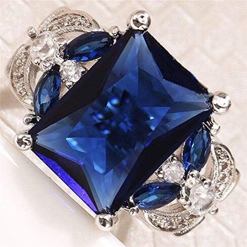 Duan 925 Silver Huge Natural 4Ct Tanzanite Ring Bridal Wedding Engagement Size 6-10 in Saudi Arabia