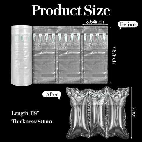 400 Pcs Bubble Wrap Packing Inflatable Air Pillows with Pump for Shipping Supplies Alternative to Packing Peanut Box Filler Purse Stuffer Heavy Duty 7.8x3.5 Inch in Kuwait