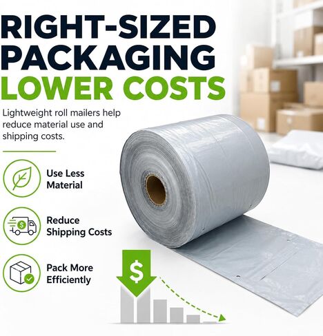 Versatile White Poly Mailer Roll 18x24in 900 Pack, Shipping Package Bags for Clothes, Books, Accessories, Business, Waterproof Poly Bags for Small Business, Mailing Bags in Kuwait