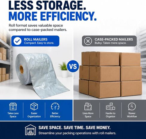 Versatile White Poly Mailer Roll 18x24in 900 Pack, Shipping Package Bags for Clothes, Books, Accessories, Business, Waterproof Poly Bags for Small Business, Mailing Bags in Kuwait