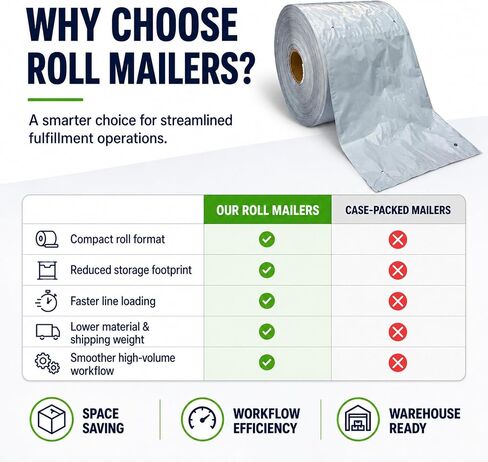 Versatile White Poly Mailer Roll 18x24in 900 Pack, Shipping Package Bags for Clothes, Books, Accessories, Business, Waterproof Poly Bags for Small Business, Mailing Bags in Kuwait