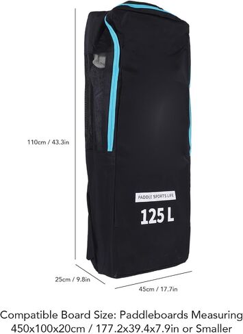 RiToEasysports Paddle Board Backpack, 125L Large Capacity Paddleboard Bag with Adjustable Padded Shoulder Straps and Mesh Side Panels for Inflatable Stand Up Paddleboards in Kuwait