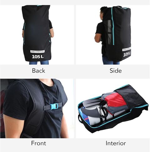 Inflatable Paddleboard Bag, 105L Large Capacity Travel Bag Paddle Board Backpack, Stand Up Paddle Board Carrying for Surfboard Surfing Beach Water Sports in Kuwait
