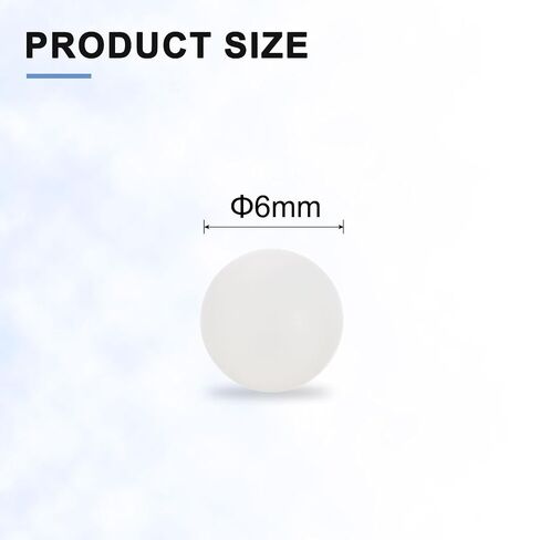 Generic 300pcs PP Plastic Bearing Balls 6mm Solid Plastic Balls, Precision Bearing Ball, White in Kuwait