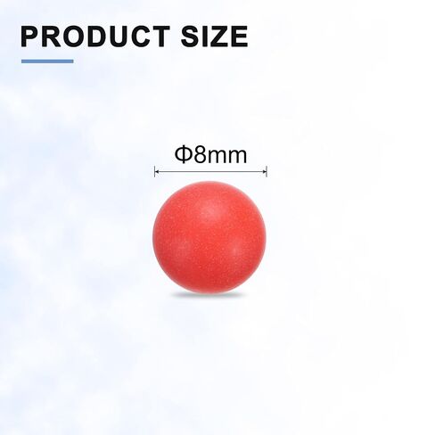 Generic 100 قطعة من كرات المحمل البلاستيكية PP 8 مم كرات بلاستيكية صلبة، كرة تحمل دقيقة G2 سطح متجمد، أحمر in Kuwait