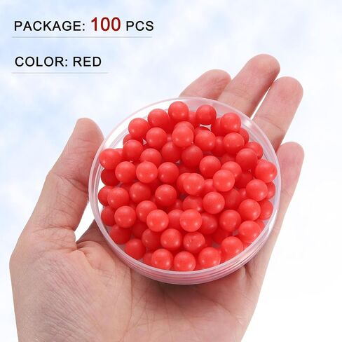 Generic 100 قطعة من كرات المحمل البلاستيكية PP 8 مم كرات بلاستيكية صلبة، كرة تحمل دقيقة G2 سطح متجمد، أحمر in Kuwait