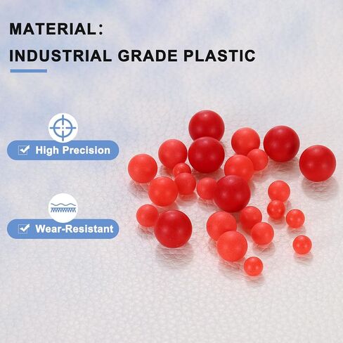 Generic 200pcs PP Plastic Bearing Balls 4mm Solid Plastic Balls, Precision Bearing Ball, Red in Kuwait
