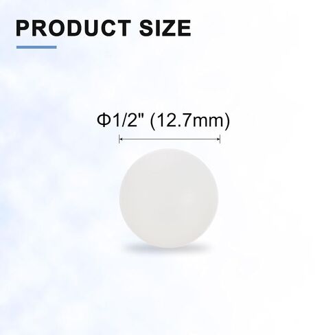 Generic 200pcs PP Plastic Bearing Balls 1/2" (12.7mm) Solid Plastic Balls, Precision Bearing Ball, White in Kuwait