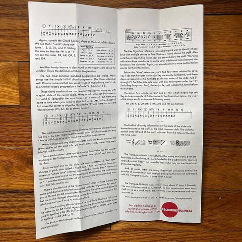 Transpos-O-Matic Music Slide Rule (Chord Finder Tool for Guitar, Piano & Songwriting) – Transpose Chords Easily & Learn Basic Music Theory, Chords, Scales & Key Signatures in Kuwait