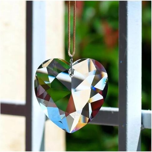 Crystal Chandelier Prism, Sun Catcher, 1Pcs 46mm Clear Heart Shaped Crystal Pendant Prisms Chandelier Part Decor in Kuwait
