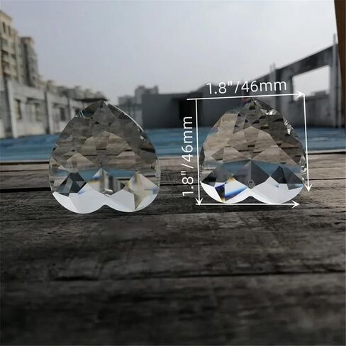 Crystal Chandelier Prism, Sun Catcher, 1Pcs 46mm Clear Heart Shaped Crystal Pendant Prisms Chandelier Part Decor in Kuwait