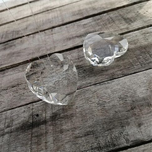 Crystal Chandelier Prism, Sun Catcher, 1Pcs 46mm Clear Heart Shaped Crystal Pendant Prisms Chandelier Part Decor in Kuwait