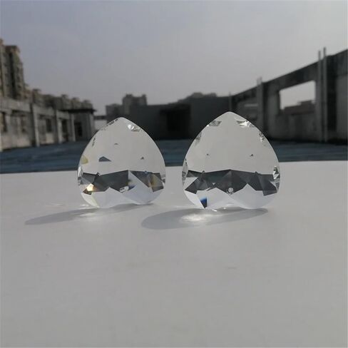 Crystal Chandelier Prism, Sun Catcher, 1Pcs 46mm Clear Heart Shaped Crystal Pendant Prisms Chandelier Part Decor in Kuwait