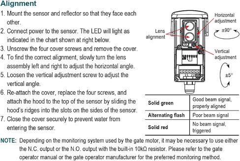 Seco-Larm E-931-S50RRGQ Reflective Photoelectric Beam Sensor – 50 ft Range, UL325 Monitored Safety Photo Eye for Gates & Garage Doors in Kuwait