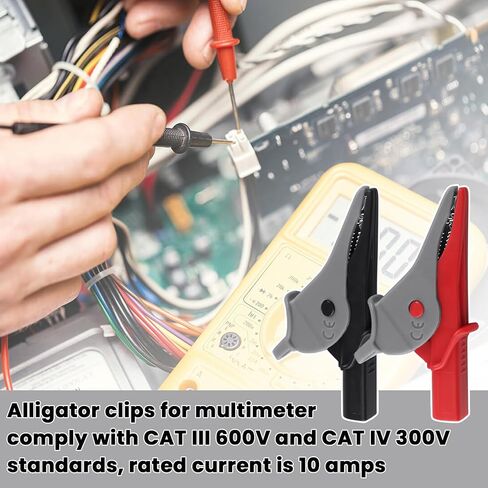 مشابك التمساح AC285 متعددة المقاييس، مشبك التمساح الآمن لمشابك التمساح AC285 SureGrip، متوافقة مع مؤشر دوران مرحلة Fluke الذي يستخدم مع سلاسل اختبار TL222 وTL224 in Kuwait