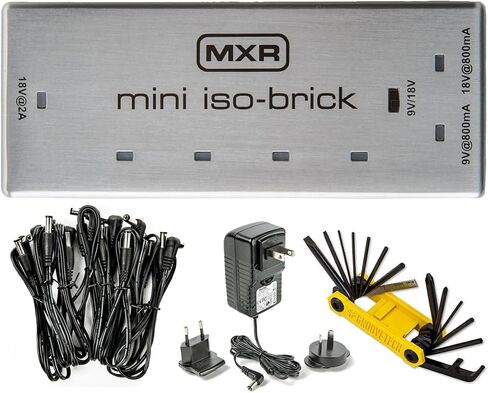 MXR M239 Mini Iso-Brick 9v، 18v Effects Pedal Power Supply مع حزمة Tonebird بما في ذلك محول Dunlop ECB004 18 فولت، وجيتار Groovetech وأداة باس متعددة in Kuwait