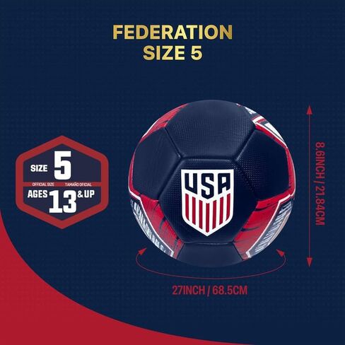 كرة قدم Icon Sports مرخصة رسميًا من اتحاد كرة القدم الأمريكي USMNT مقاس 5 - قلب بحري in Saudi Arabia