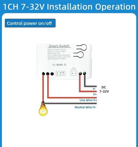 Zigbee 1 Channel 10A Smart WiFi Temperature and Humidity Controller with Extendable Probe Sensor ,USB & DC 7-32V, App Control,Greenhouse,Pet Breeding,Incubator,Reptile,Alexa/tuya zigbee hub Required in Kuwait