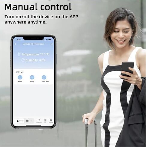Zigbee 1 Channel 10A Smart WiFi Temperature and Humidity Controller with Extendable Probe Sensor ,USB & DC 7-32V, App Control,Greenhouse,Pet Breeding,Incubator,Reptile,Alexa/tuya zigbee hub Required in Kuwait