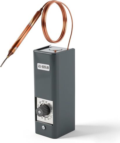 W1609-101 Refrigerator Thermostat Temperature Controller, -30°F to 90°F (-34°C to 32°C) Range, 5ft Capillary Length, Universal Cold Control for Freezers & Coolers, Replaces W1609101 in Kuwait