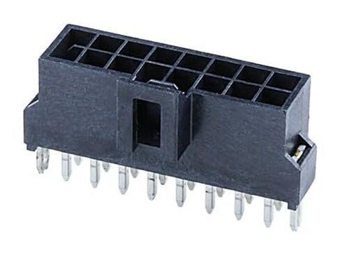Molex/Waldom, 105312-1116, Nano-Fit Vertical Header - 2.50mm Pitch - Dual Row - 16 Circuits - with Solder Clips - Glow-Wire Capable - Through Hole - Black. (76 Item/s) in Kuwait