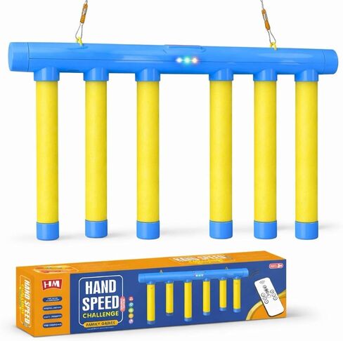 لعبة Reflex Challenge Drop Stick، جهاز تحكم عن بعد 3 سرعات قابلة للتعديل، لعبة تحدي Reflex Drop Sticks، (أزرق) in Kuwait