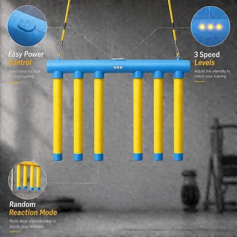 لعبة Reflex Challenge Drop Stick، جهاز تحكم عن بعد 3 سرعات قابلة للتعديل، لعبة تحدي Reflex Drop Sticks، (أزرق) in Kuwait