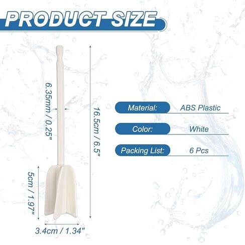 PATIKIL 6Pcs Silicone Resin Mixer Paddles, 8.7" ABS Plastic Paint Stirrers Paint Mixer Drill Attachment Epoxy Stirrer for Resin Silicone Paddle Works with 1/4" Hex Shank, White in Kuwait