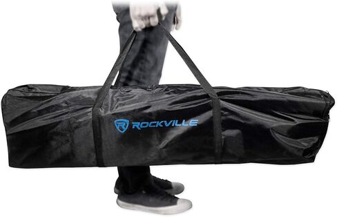 Rockville RTP82B 8 أقدام قابلة للتعديل باللون الأسود الطوطم ضوء الرأس المتحرك مع سكريم وحقائب حمل، هيكل من الألومنيوم عالي التحمل لدي جي، المسرح، والأحداث، قطعتان in Kuwait