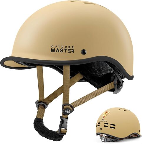 خوذة دراجة OutdoorMaster للبالغين للرجال والنساء - خوذة دراجة مضاءة لركوب الدراجات على الطرق، والتزلج، والتنقل مع قرص قابل للتعديل in Kuwait