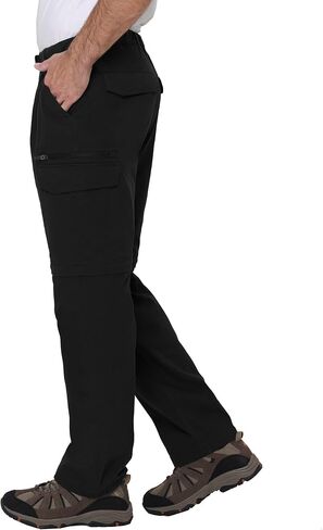 بنطال كارجو قابل للتحويل للمشي لمسافات طويلة في الهواء الطلق للرجال من BC Clothing (أسود، XXLx29) in Kuwait