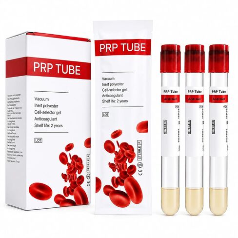 50PCS 10ml PRP Tubes with ACD + Gel, Vacuum Glass Separation Tubes, Individually Wrapped Glass Tubes for Laboratory Research and Sample Preparation in Kuwait
