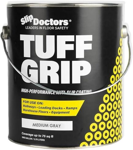 طلاء Tuff Grip المضاد للانزلاق للمنحدرات والأرضيات والأسطح والسلالم - طلاء متين مانع للانزلاق لتعزيز الجر (أبيض) in Kuwait