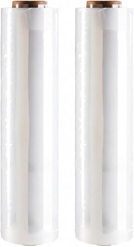 Stretch Wrap 18" x 1500 ft, 80 Gauge Heavy Duty Pallet Wrap, Industrial Strength Plastic Wrap for Moving, Furniture & Warehouse Packing, 2 Rolls in Kuwait