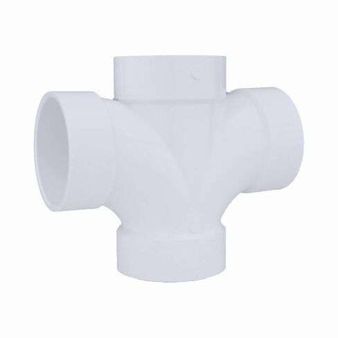 Charlotte Pipe 4 In. Double Sanitary DWV PVC Tee - 1 Each in Kuwait