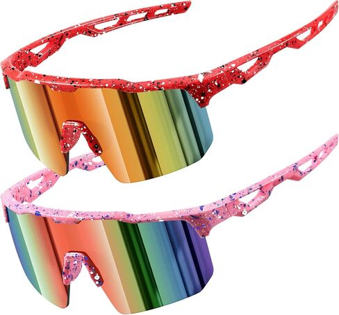 KUGUAOK Youth Baseball Sunglasses for Boys Girls Softball Cycling Sports Sun Glasses for Kids Lightweight Frame Goggles-A in Kuwait