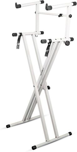 5 CORE 2 Tier Keyboard Stand Combo Heavy-Duty Adjustable Piano Stand with Extension Arm Dual Tier Setup for Digital Pianos Synthesizers & Keyboards No in Kuwait