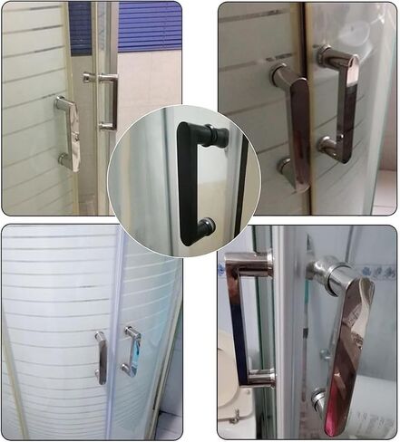Push and Pull Shower Glass Door Pull Handles,Heavy Duty Stainless Steel Bathroom Shower Pull Push Doorknob-145Mm in Kuwait