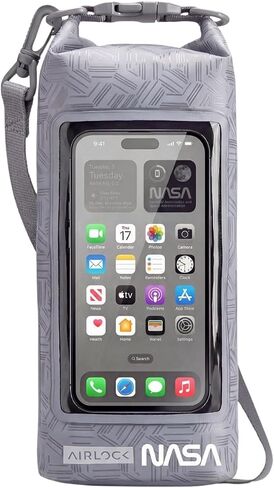 NASA Small Dry Bag with Integrated Waterproof Phone Pouch (Floating, IP68) | Full Phone Screen Control | Floats When Sealed | Detachable Shoulder Strap | Fully Submersible | Fits Phone, Keys & Cash in Kuwait