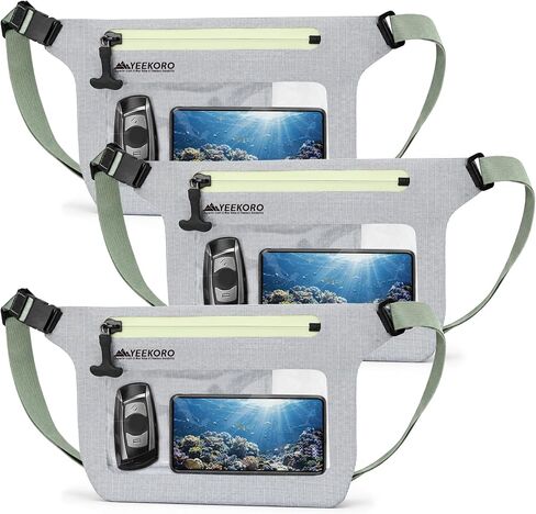 Phone Pouch, IPX8 Waterproof Reusable Fanny Pack, Large Capacity Touch Screen Dry Bag for Kayaking Paddle Boarding Water Park Swimming, Crossbody bags with Adjustable Waist Strap in Kuwait
