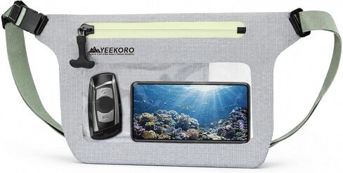 Phone Pouch, IPX8 Waterproof Reusable Fanny Pack, Large Capacity Touch Screen Dry Bag for Kayaking Paddle Boarding Water Park Swimming, Crossbody bags with Adjustable Waist Strap in Kuwait
