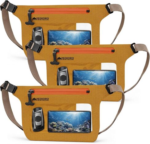 Phone Pouch, IPX8 Waterproof Reusable Fanny Pack, Large Capacity Touch Screen Dry Bag for Kayaking Paddle Boarding Water Park Swimming, Crossbody bags with Adjustable Waist Strap in Kuwait