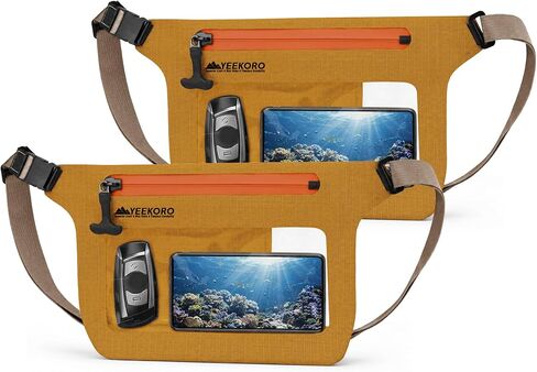 Phone Pouch, IPX8 Waterproof Reusable Fanny Pack, Large Capacity Touch Screen Dry Bag for Kayaking Paddle Boarding Water Park Swimming, Crossbody bags with Adjustable Waist Strap in Kuwait