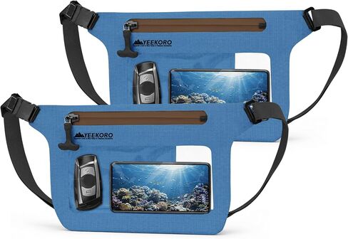 Phone Pouch, IPX8 Waterproof Reusable Fanny Pack, Large Capacity Touch Screen Dry Bag for Kayaking Paddle Boarding Water Park Swimming, Crossbody bags with Adjustable Waist Strap in Kuwait