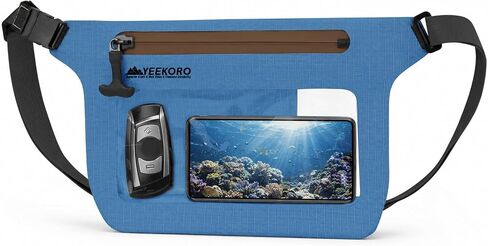 Phone Pouch, IPX8 Waterproof Reusable Fanny Pack, Large Capacity Touch Screen Dry Bag for Kayaking Paddle Boarding Water Park Swimming, Crossbody bags with Adjustable Waist Strap in Kuwait