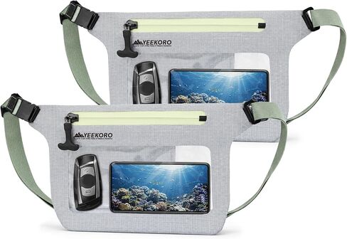 Phone Pouch, IPX8 Waterproof Reusable Fanny Pack, Large Capacity Touch Screen Dry Bag for Kayaking Paddle Boarding Water Park Swimming, Crossbody bags with Adjustable Waist Strap in Kuwait
