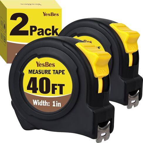 2 Pack Tape Measure 40 ft, Easy Read Measuring Tape Retractable, Measurement Tape 40 FT by 1 in in Kuwait
