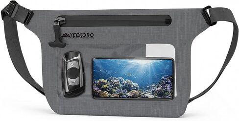 Phone Pouch, IPX8 Waterproof Reusable Fanny Pack, Large Capacity Touch Screen Dry Bag for Kayaking Paddle Boarding Water Park Swimming, Crossbody bags with Adjustable Waist Strap in Kuwait